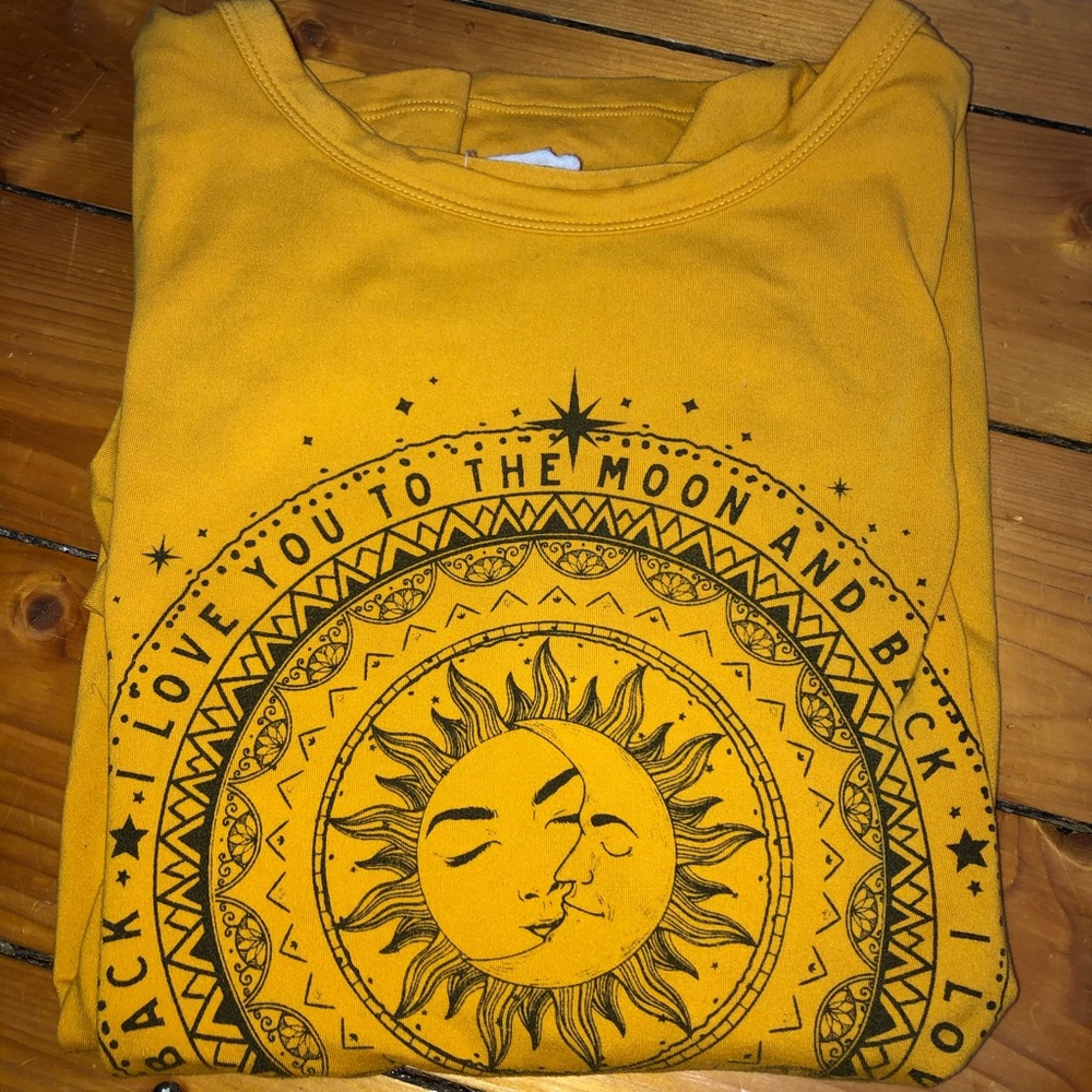 Yellow “ I love you to the moon and back” t-shirt